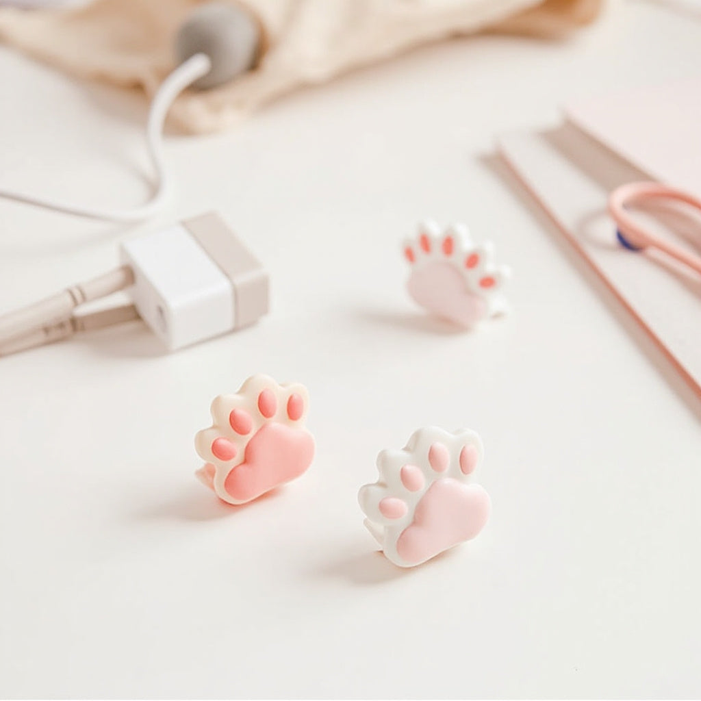 Kawaii Cable Clips Set for clean desk cable management